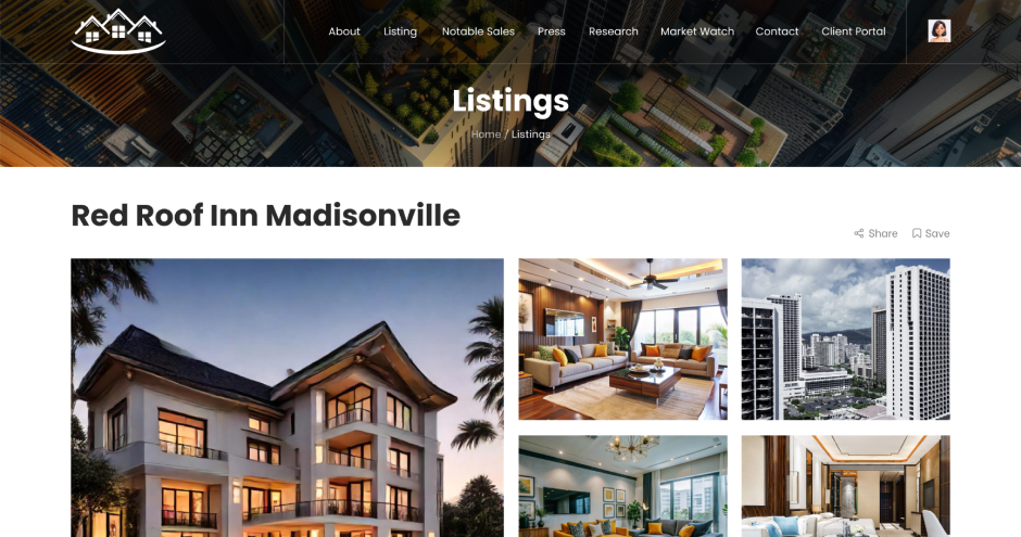 Property Listing Pages with Detailed Information
