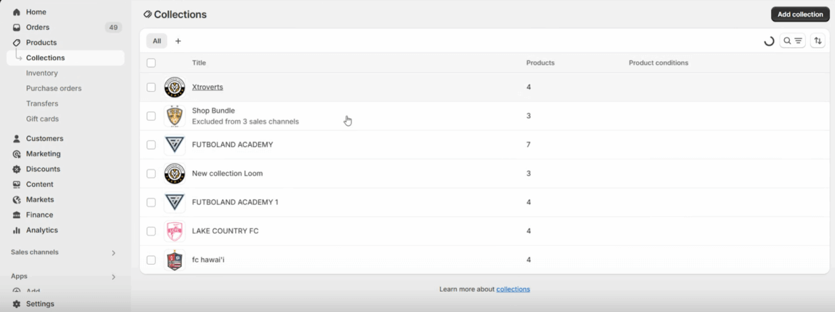 browse through multiple collections